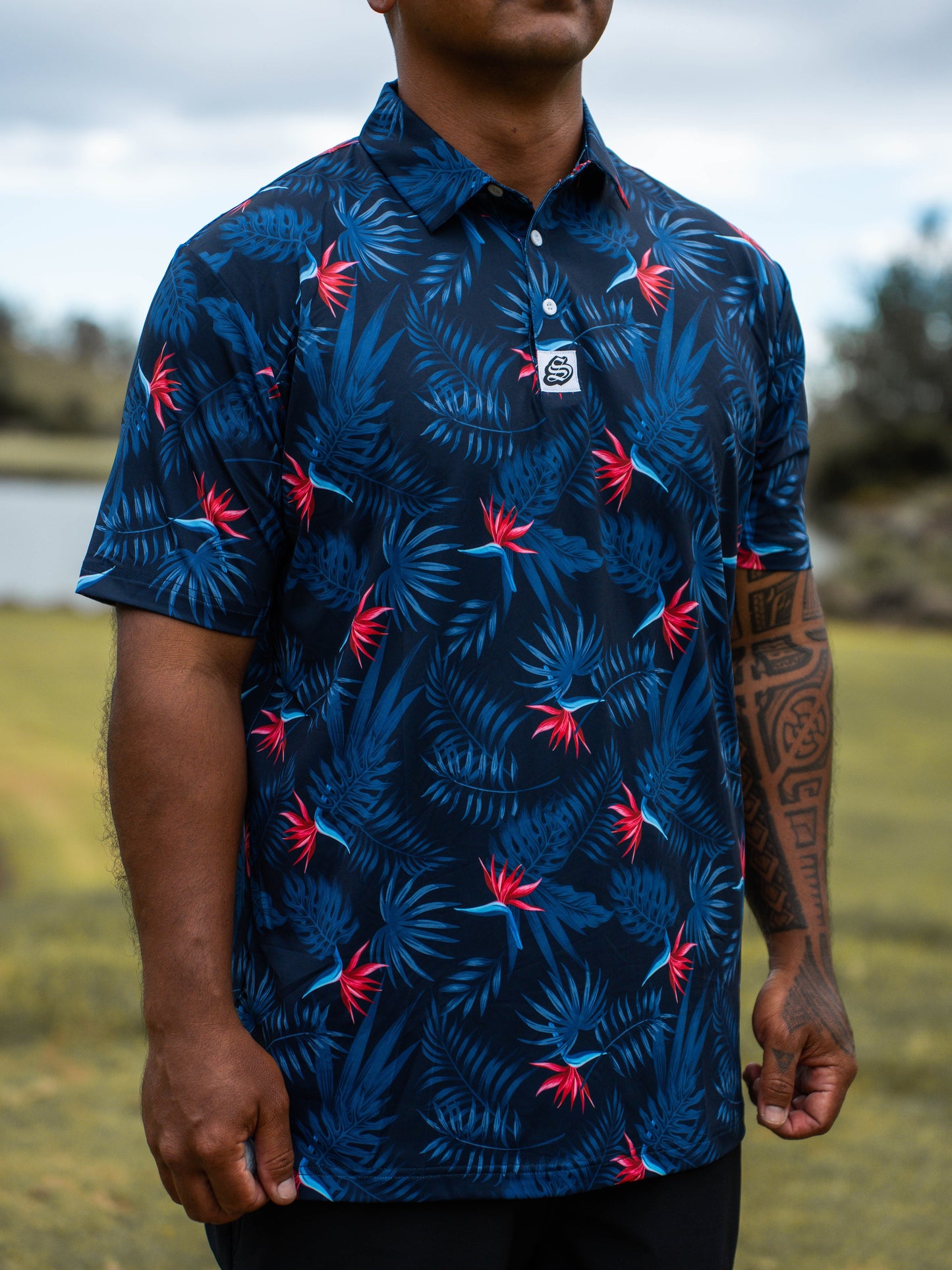 "Birdie of Paradise" Men's Golf Polo